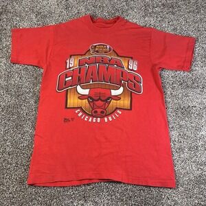 Vintage 1996 Chicago Bulls Men's Size M NBA Finals Champs T-Shirt Single Stitch